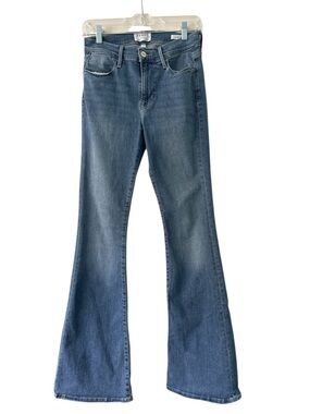 Frame Denim LeHigh Flare Jeans in Medium Blue Wash